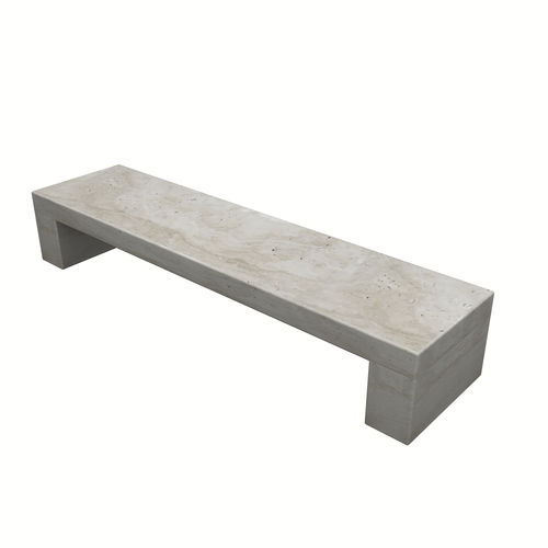 現代風公共ベンチ - CINZIA - Arredo di Pietra srl - トラバーチン製 / 背もたれなし / 肘掛けなし