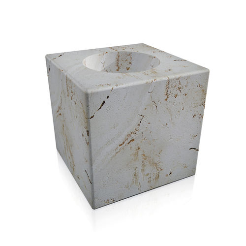 トラバーチン製プランター - cloe - Arredo di Pietra srl - 正方形 / 高耐久性 / 耐候性
