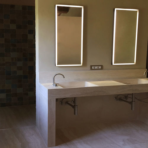 ダブルバニティトップ - Arredo di Pietra srl - トラバーチン製 / オーダーメイド