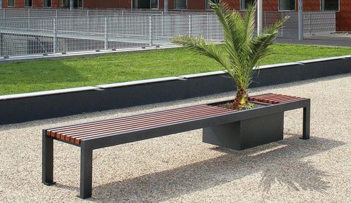 現代風公共ベンチ - CINÉO  - univers & cité | mobilier urbain - 木製 / スチール製 / 背もたれなし