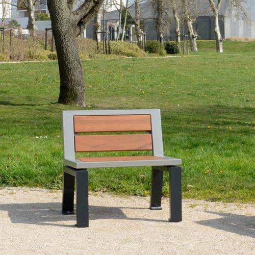 現代風アーバンチェア - ZÉO  - univers & cité | mobilier urbain - 木製 / スチール製 / 公共スぺース用