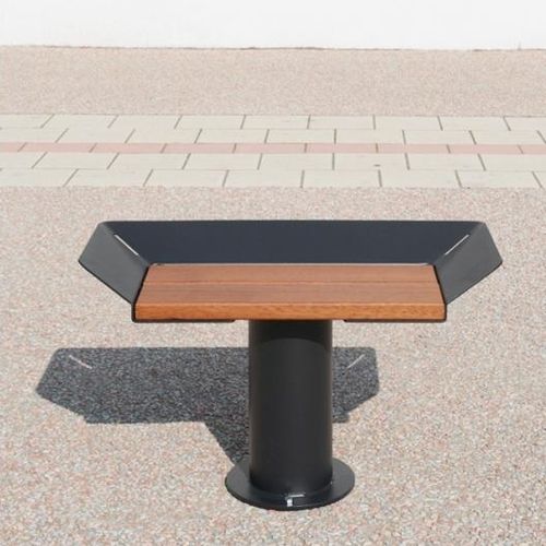 屋外用スツール - ORIA  - univers & cité | mobilier urbain - 現代風 / 木製 / スチール脚