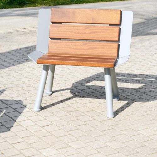 現代風アーバンチェア - ORIA - univers & cité | mobilier urbain - 木製 / スチール製 / 公共スぺース用