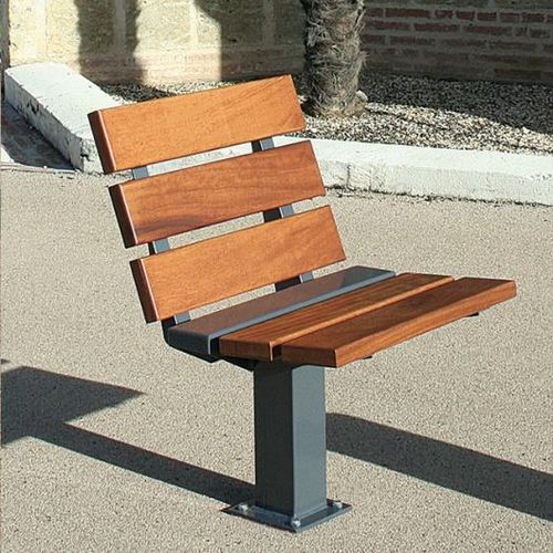 現代風アーバンチェア - CLASSICO - univers & cité | mobilier urbain - 木製 / スチール製 / 公共スぺース用