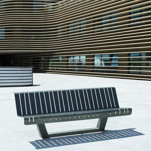 現代風公共ベンチ - LIA - univers & cité | mobilier urbain - スチール製 / 背もたれ付き / 肘掛けなし