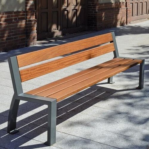 現代風公共ベンチ - CL&Eacute;O - univers & cité | mobilier urbain - 金属製 / 木製 / 背もたれ付き