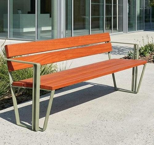 現代風公共ベンチ - KYMO - univers & cité | mobilier urbain - スチール製 / 木材 / 背もたれ付き