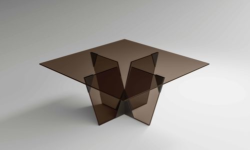 現代風ダイニングテーブル - Crossover - TONELLI Design - ガラス製 / 金属脚 / 長方形