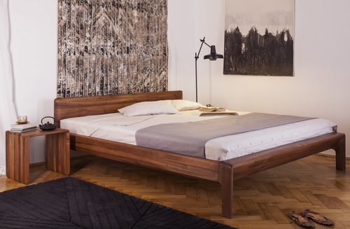 ダブルベッド - INVITO - Artisan Solid Wood Furniture - 現代風 / ヘッドボード付き / オーク材