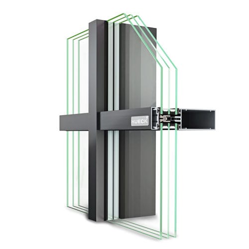 スティックシステムカーテンウォール - TRIGON FS 040 - Hueck System GmbH & Co. KG - アルミニウムおよびガラス製 / 絶縁構造を備えた / 音響