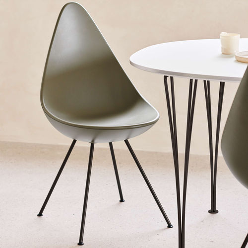 現代風チェア - DROP™ - Fritz Hansen - 屋内用 / プラスチック製 / 革製
