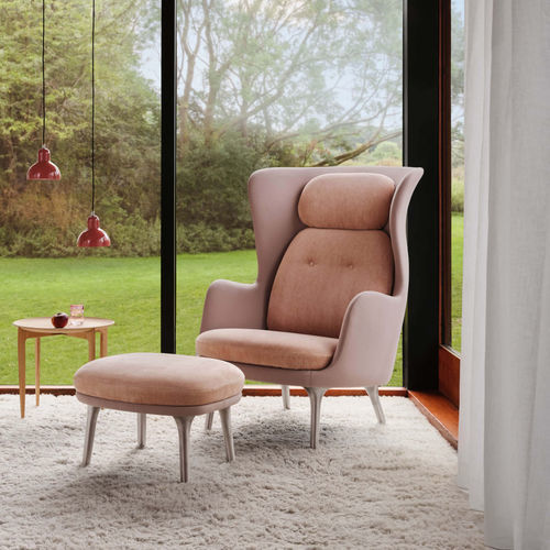 現代風アームチェア - RO™ - Fritz Hansen - 布製 / ヘッドレスト付き / フットレスト付き