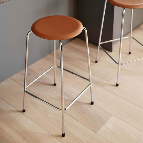 現代風バー用腰掛け - HIGH DOT&trade; - Fritz Hansen - 革製 / 粉体塗装スチール製 / スチール製