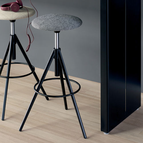 現代風バー用腰掛け - WIL - Lapalma - 革製 / 金属脚 / 布張り