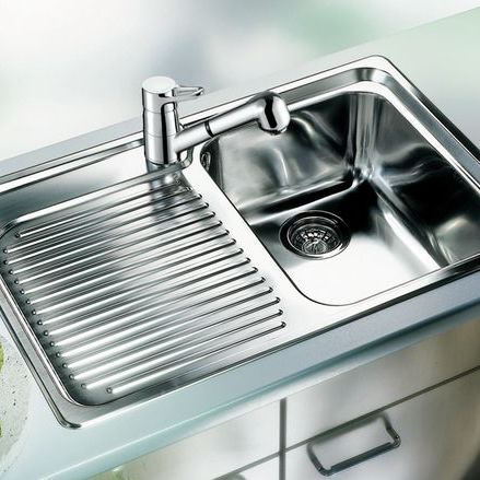 1槽流し台 - CLASSIC 4 S - BLANCO GmbH + Co KG - 水切りあり / ステンレススチール製 / オーバーマウント型