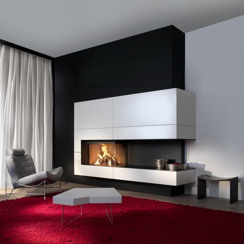 薪暖炉 - KALFIRE W90/47C - Kalfire Fireplaces - 組み込み式 / コーナー / 2面タイプ