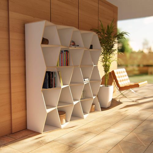 現代風本棚 - MESH - Radis Furniture - 合板 / カバノキ材製 / 白色