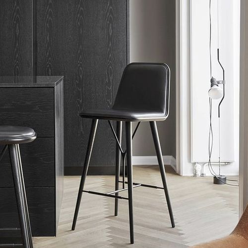 北欧デザインバ－チェア - SPINE - Fredericia Furniture - 屋内用 / 革製 / オーク材