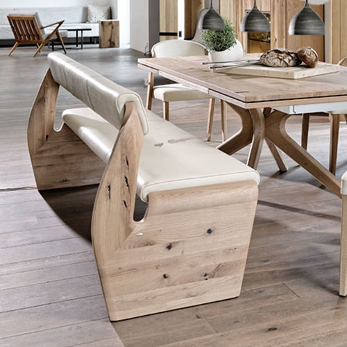 現代風布張りベンチ - V-Alpin - Voglauer Möbelwerk Gschwandtner & Zwilling GmbH & Co. KG - 布製 / 革製 / オーク材製脚
