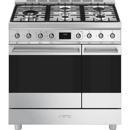 ガスオーブン付きコンロ - C92GPX2 - SMEG - 電動式 / 6口 / 2口