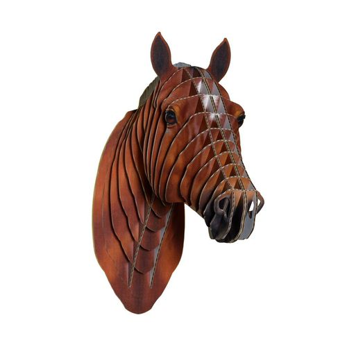 ボール紙製彫刻 - PIPPIN LIFELIKE HORSE HEAD - cardboard safari - 壁面