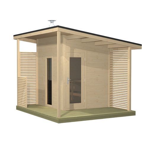 フィンランド製サウナ - Solide Compact - HARVIA - 家庭用 / トウヒ製 / 屋外用