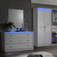 現代風チェスト / 漆木材 / 鏡付き / 埋込照明付き