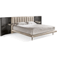 ダブルベッド / 現代風 / 布張り / ヘッドボード付き