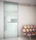 屋内用ドア / ガラス製 / ステンレススチール製 / スライド式