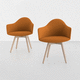 現代風チェア / 屋内用 / 布製 / 無垢木材製脚