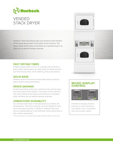 Huebsch stackable deals washer dryer