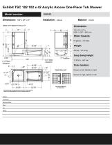 Exhibit TSC 102 102 x 42 Acrylic Alcove One-Piece Tub Shower - 2