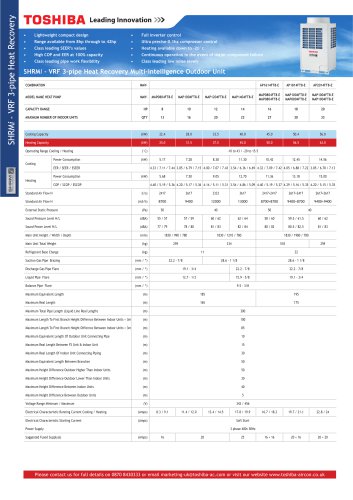 SHRMi - 3 pipe Heat Recovery Outdoor