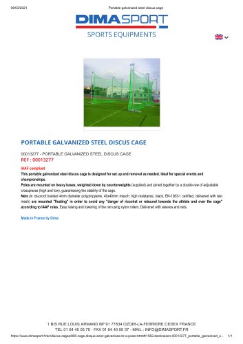 PORTABLE GALVANIZED STEEL DISCUS CAGE