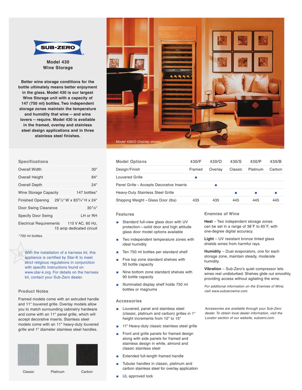 430 Wine Storage Sub Zero Pdf Catalogues Doentation Brochures 430 Wine Storage 1 Pages