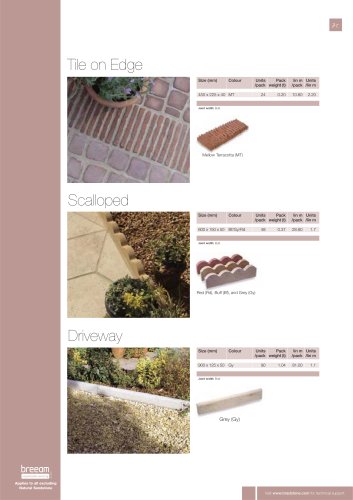 Edgings Tile on Edge / Scalloped / Driveway