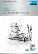 Catalogue Undercounter glass and dishwashing machines Premium-line FV 40.2 - 1