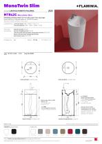 Lavabo Monotwin Slim centrostanza con piano rubinetteria - 1