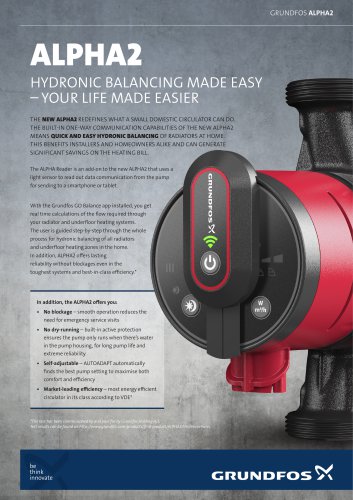 ALPHA2, HYDRONIC BALANCING MADE EASY