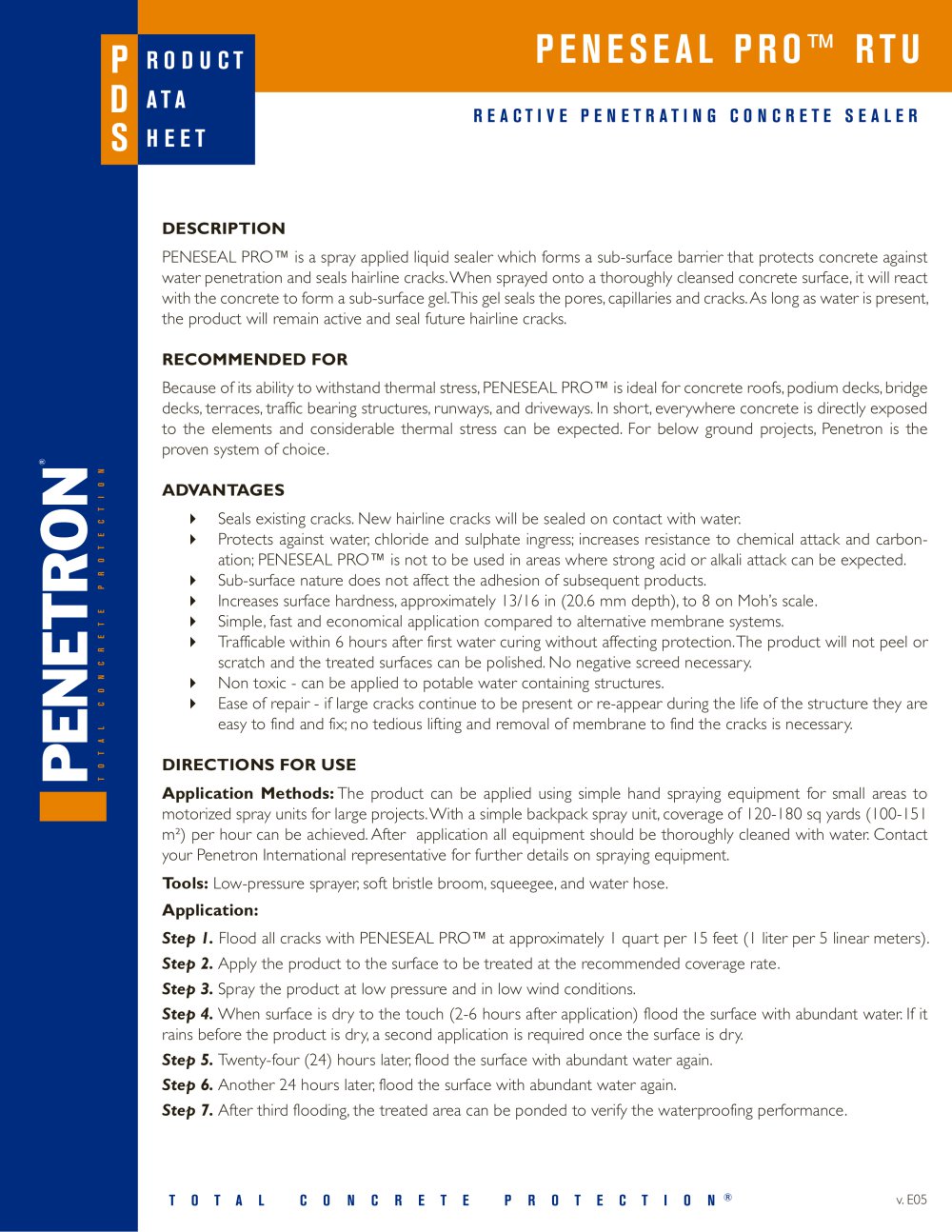 Peneseal Pro Penetron Pdf Catalogues Doentation Brochures Peneseal Pro 1 2 Pages