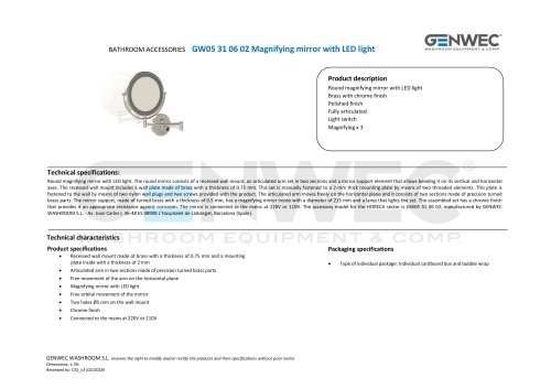 GW05 31 06 02 Magnifying mirror with LED light
