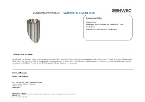 GW08 60 04 01 Rounded urinal