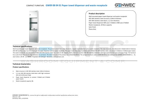 GW09 08 04 01 Paper towel dispenser and waste receptacle