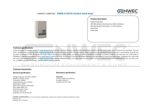 GW09 13 04 01 Surface hand dryer