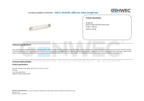 GW11 29 09 00 1.000 mm nylon straight bar