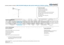 GW11 60 03 00 Folding bar with vertical rotation bar of 760 mm with leg