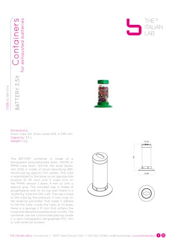 BATTERY 3,5lt Containers for exhausted batteries