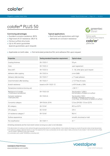 Data sheet colofer® PLUS50