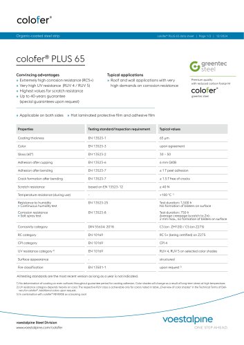 Data sheet colofer® PLUS65