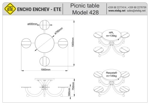 Picnic table Model 428
